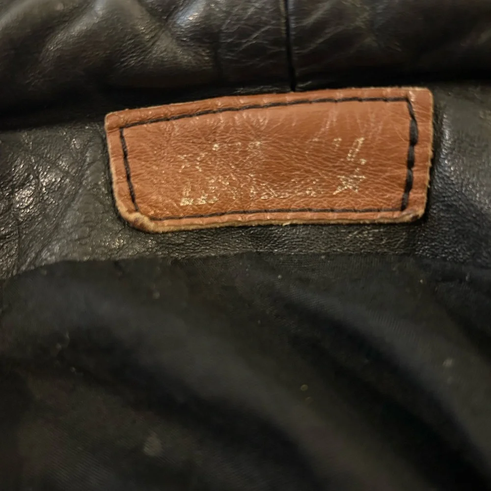 Vintage Brown Leather Motorcycle Jacket USA Made Size 42 Cafe Racer Distressed